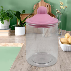 Transparent Kitchen Plastic Container Jar Set (2 Pcs Set  1100 Ml Approx)