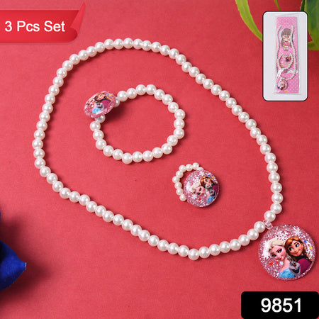 Stretch Bracelets Kids Beaded Necklace Bracelet For Toddler Christmas Birthday Party (3 Pcs Set)