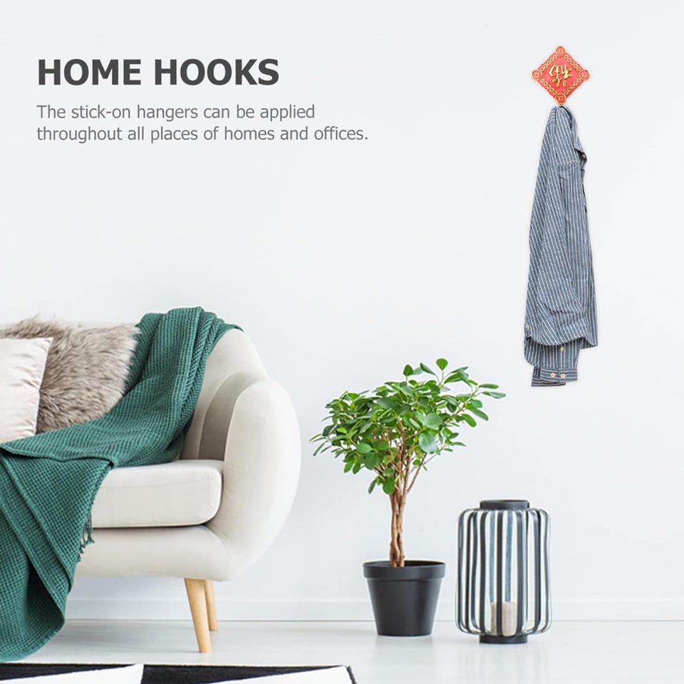 4267 Multipurpose Strong Hook Self-adhesive Hooks For Wall Heavy Plastic Hook Sticky Hook Household For Home  Decorative Hooks Bathroom  All Type Wall Use Hook  Suitable For Bathroom Kitchen Office