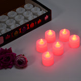 6633 Red Flameless Led Tealights Smokeless Plastic Decorative Candles - Led Tea Light Candle For Home Decoration (Pack Of 24)