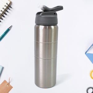 Steel Water Bottle  Fridge Water Bottle With Straw (750ml)