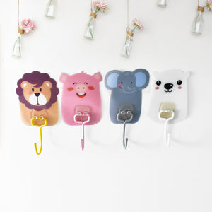 Wall Mounted Cartoon Hooks Self Adhesive Hooks (10 Pcs Set)