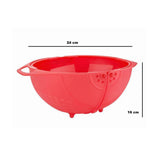 2145  Plastic Revolving Multi Functional Rice Vegetable Fruit Wash Basket Bowl (Multi Colour)