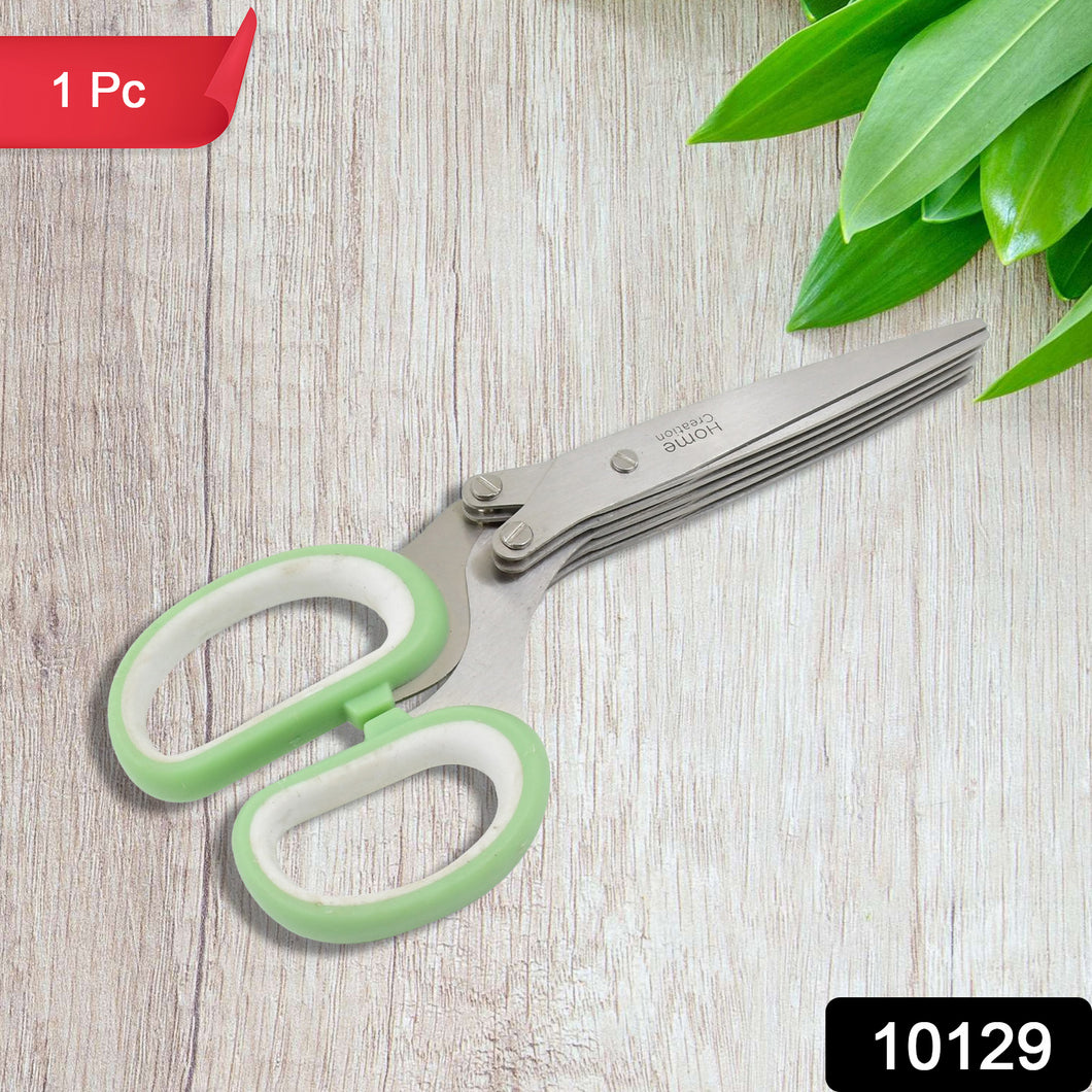 Multifunction Vegetable Stainless Steel Herbs Scissor With 5 Blades (1 Pc)