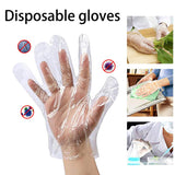 0670 Plastic Transparent Disposable Clear Gloves (White) (100pc)