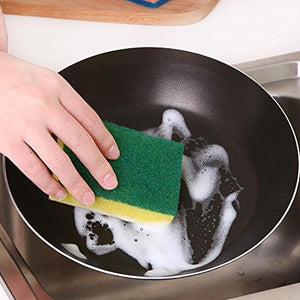 12929 Kitchen Cleaning Tool Set Microfiber Kitchen Utensils High Performance Scouring Sponge Set Dish Sponge Stainless Steel Scouring Pad (6 Pcs Set)