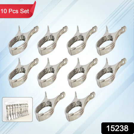 Stainless Steel Clothes Pins Beach Towel Clips (10 Pcs Set)