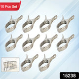 Stainless Steel Clothes Pins Beach Towel Clips (10 Pcs Set)