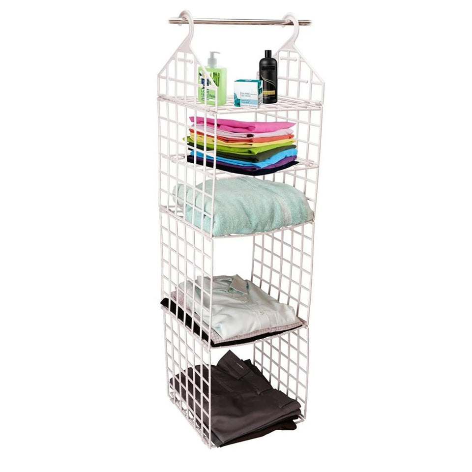 4526 Multipurpose 5 Layer Folding Clothes Storage Rackscloset For Students Wardrobe Shelves Socks Scarf T-shirt Etchanging Organizer Storage Holders  Racks