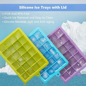 1144  Silicone Ice Cube Trays 24 Cavity Per Ice Tray Multicolour