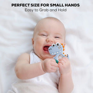 Silicone Dinosaur Teether For Baby (1 Pc  Mix Design  Color)