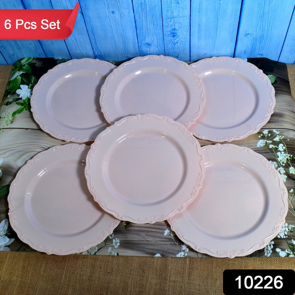 Plastic Dinner Plates Wedding Birthday Party Tableware Supplies (6 Pcs Set)