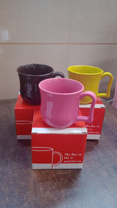 Premium Plastic Coffee / Tea Cups / Mug with Handle (1 Pc / With Color Box / Mix Color)