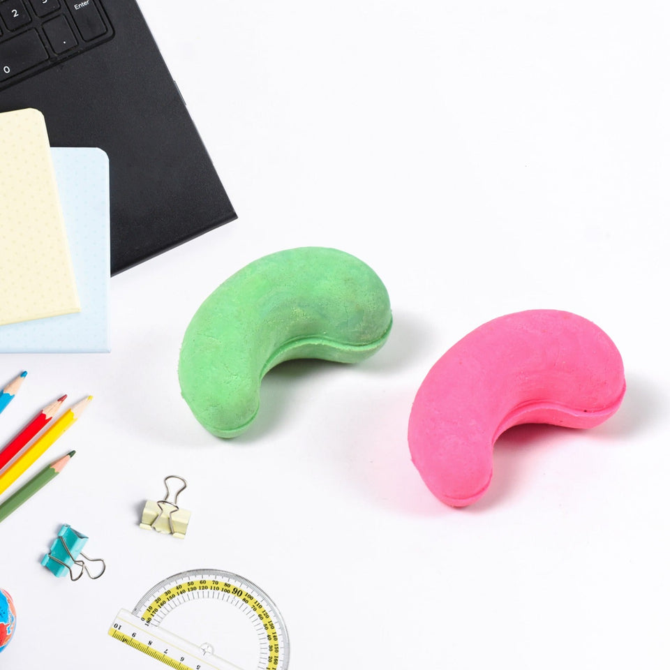 Cashew Nut Eraser Rubber Erasers (1 Pc / Mix Colour & Design)