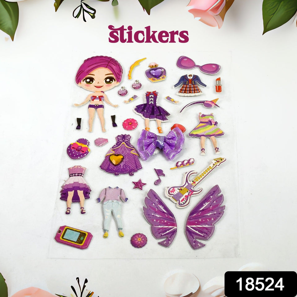 Multipurpose Adhesive 3D Stickers (1 Sheet /15×10 Cm)