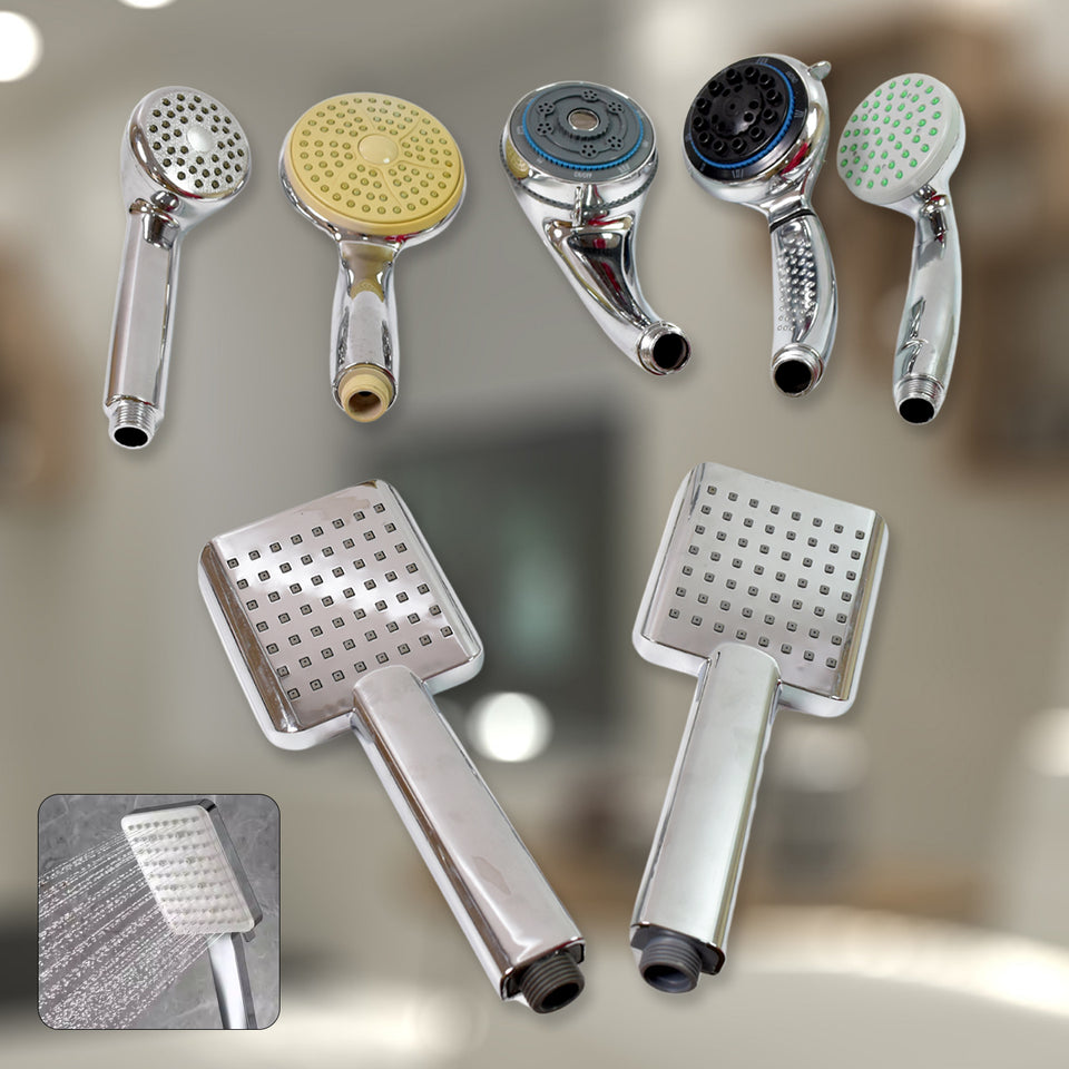 Plastic High Pressure Handheld Shower Head (1 Pc  Mix Design  Size)