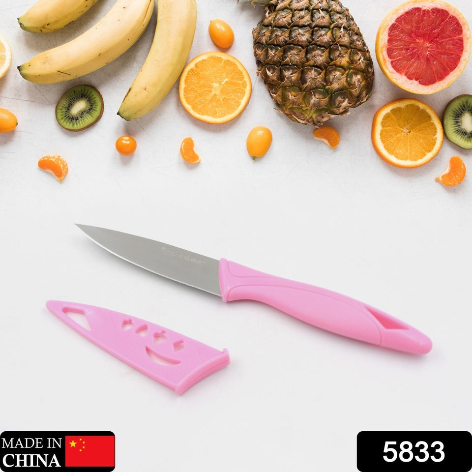 Stainless Steel Fruit Knife, New Sharp and Durable Fruit Knife Small, Comfortable Non-slip Handle, with Protective Cover, Suitable for Most Types of Vegetables and Fruits(1 Pc)