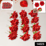 Hair Clip Red Rose Bridal Hair Pins Rose (12 Pcs Set)