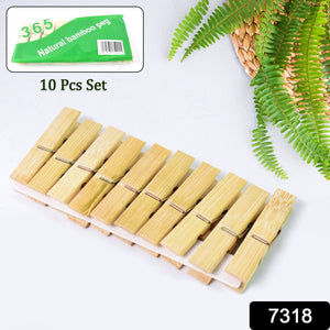 Heavy Duty Bamboo Wooden Cloth Clips / Pegs (10 Pcs Set)