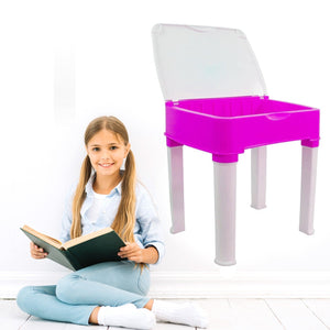 Study Table And Chair Set For Boys And Girls With Small Box Space For Plastic High Quality Study Table (Pink)