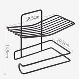 1760 Iron Black Coated Self Adhesive Wall Mounted Tissuetoilet Paper Holder