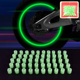 Tyre Valve Caps Luminous Glow Car Tire Valve Cap Covers vaal cap (100 Pcs Set)