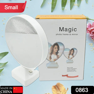 Plastic 2 in 1 Mirror Come Photo Frame with Led Light