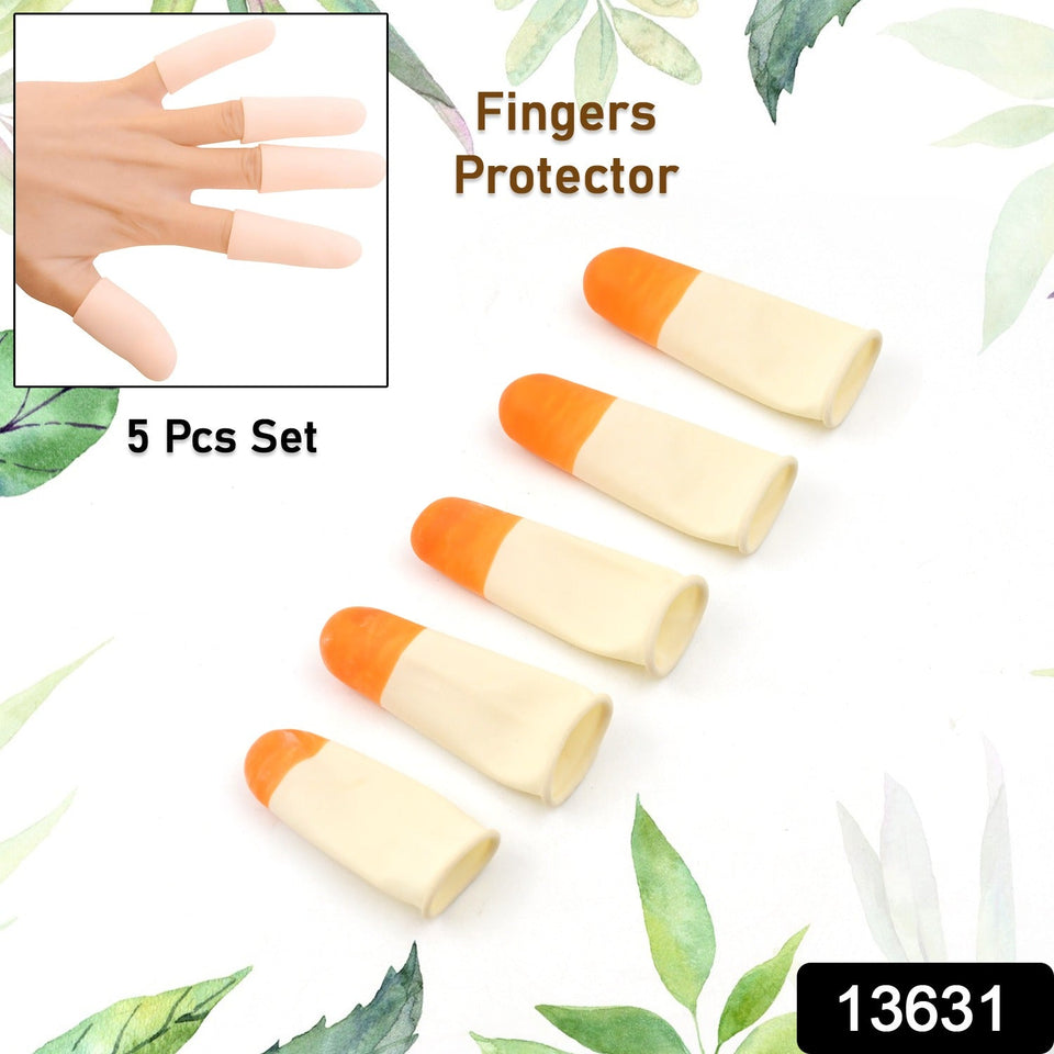 Finger Caps, Silicone Finger Protectors Sleeves (Finger Cots / 5 Pcs Set)