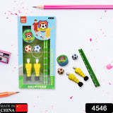 Stationary Kit Football & Basketball Theme Stationary Set For Kids, Pencil, Sharpener, Eraser Set For Kids, Boys & Girls, Birthday Return Gift Stationary Set