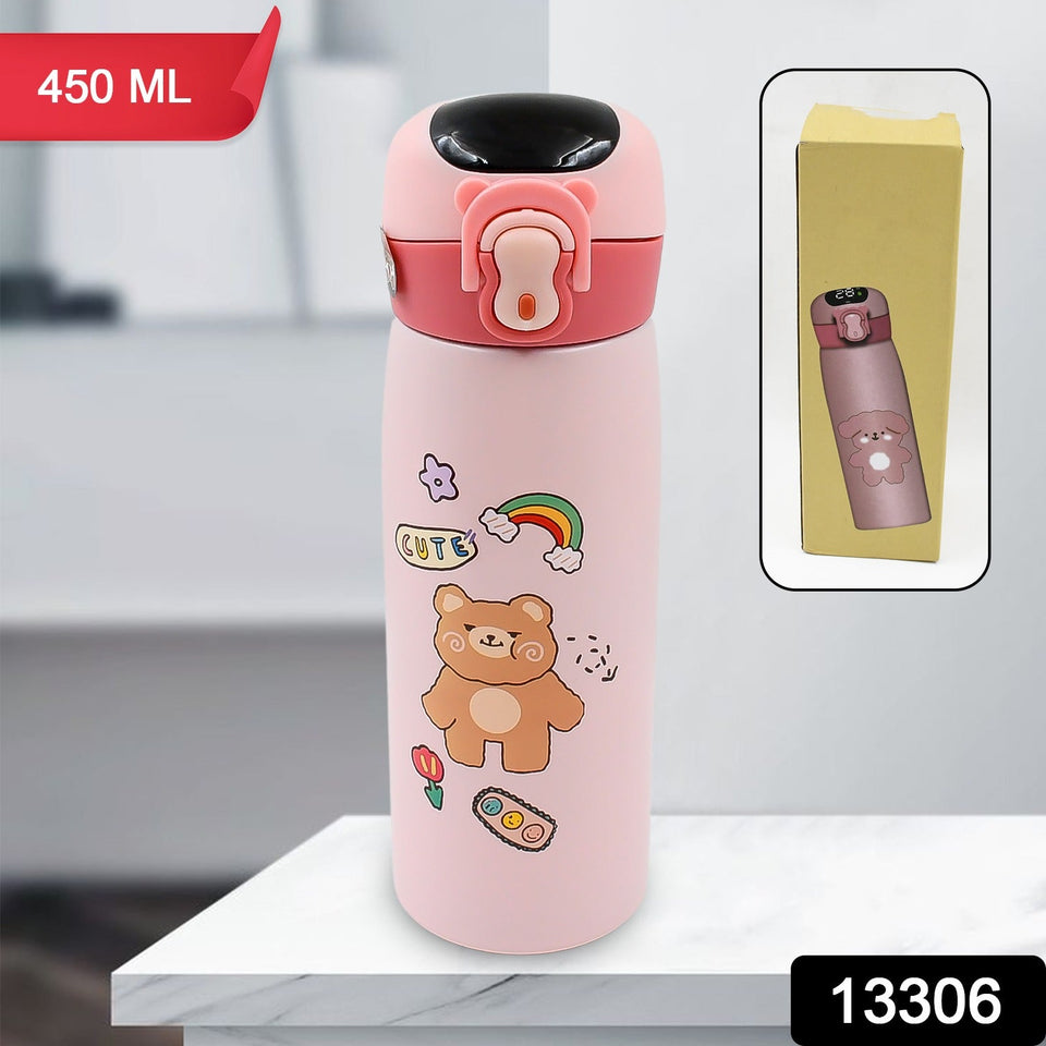 Smart Vacuum Insulated Water Bottle with LED Temperature Display (450 ML Approx / Mix Color & Design)