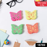 Butterfly Shape Eraser Rubber (1 Pc / Mix Colour & Design)