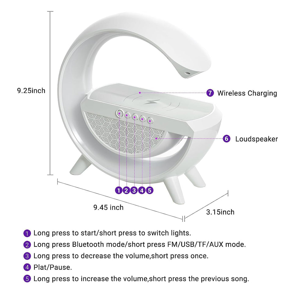 1393   3-in-1 Multi-function Led Night Lamp With Bluetooth Speaker Wireless Charging For Bedroom For Music Party And Mood Lighting - Perfect Gift For All Occasions