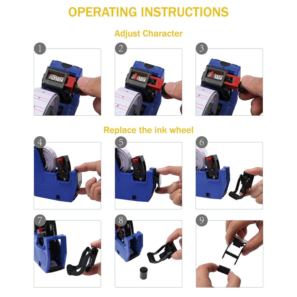 9028 Price Labeller Gun Widely Used In Departmental Stores And Markets For Price Tagging Among Customers.