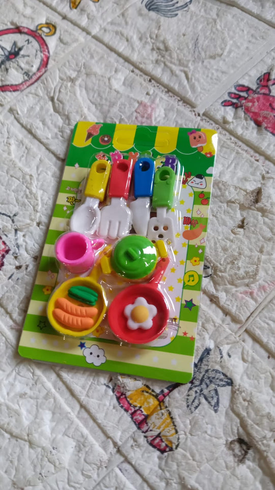 Fancy & Stylish Mini Erasers for Kids (8 Pc Set) - Fun Designs, Party Favors