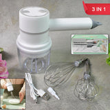 Hand Mixer Food Chopper Cordless 3 in 1 Electric Hand Mixer (1 Set)