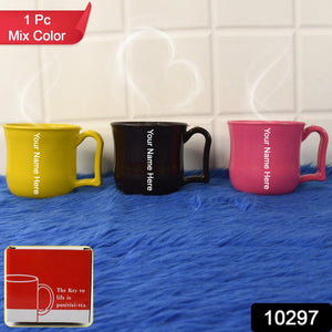 Customized Premium Plastic Coffee / Tea Cups / Mug with Handle (1 Pc / With Color Box / Mix Color)