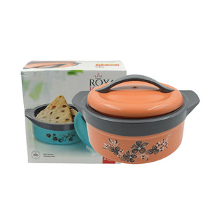 2368 Casserole Box For Food Searving Inner Steel Insulated Casserole Hot Pot Flowers Printed Chapati Box For Roti Kitchen (Approx 2500 Ml)