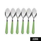 2269 Stainless Steel Spoon With Comfortable Grip Dining Spoon Set Of 6 Pcs