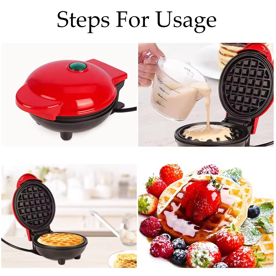 Mini Waffle Maker Machine Waffle Iron Home Appliances Kitchen Gift Easy To Clean On-stick Surfaces Perfect Breakfast Dessert Sandwich Pan Cakes Paninis  Other Snacks Machine