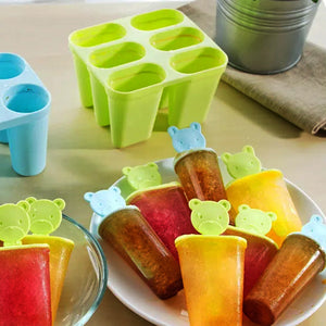 Plastic 6 Grid / Compartment Popsicle Ice Cream Mold (1 Pc)