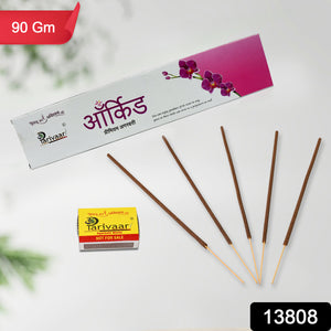 Orchid Flavour Incense Sticks  Agarbatti (90 Gm With Machis  1 Packet)