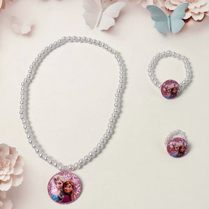 Stretch Bracelets Kids Beaded Necklace Bracelet For Toddler Christmas Birthday Party (3 Pcs Set)