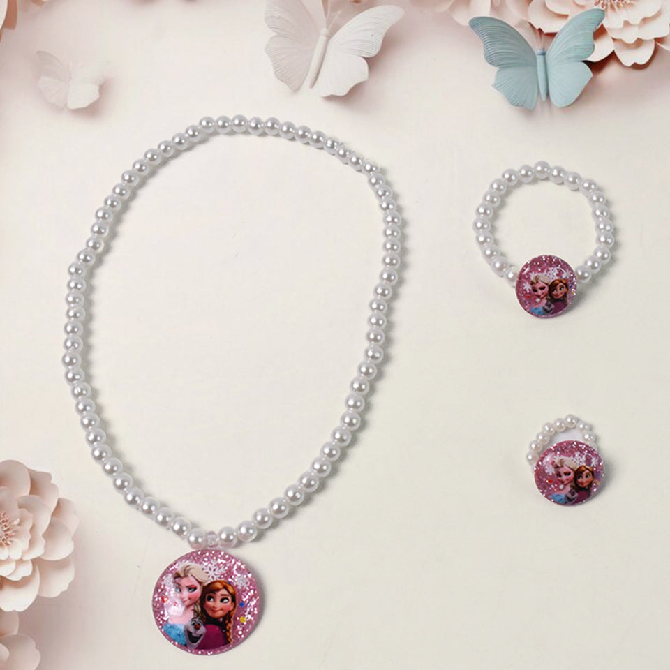 Stretch Bracelets Kids Beaded Necklace Bracelet For Toddler Christmas Birthday Party (3 Pcs Set)