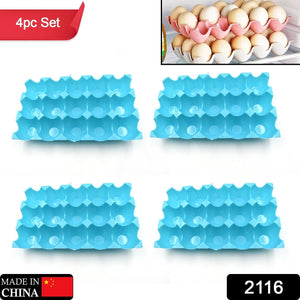 2116 15 Cavity Plastic Egg Tray Egg Trays For Storage With 15 Eggs Holder (4 Pc Set)