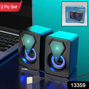 Rgb Desktop Speakers Plug And Play Usb Powered Speaker (2 Pc Set)