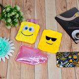 6535 1pc Mix Emoji Designs Small Hot Water Bag With Cover For Pain Relief Neck Shoulder Pain And Hand Feet Warmer Menstrual Cramps.