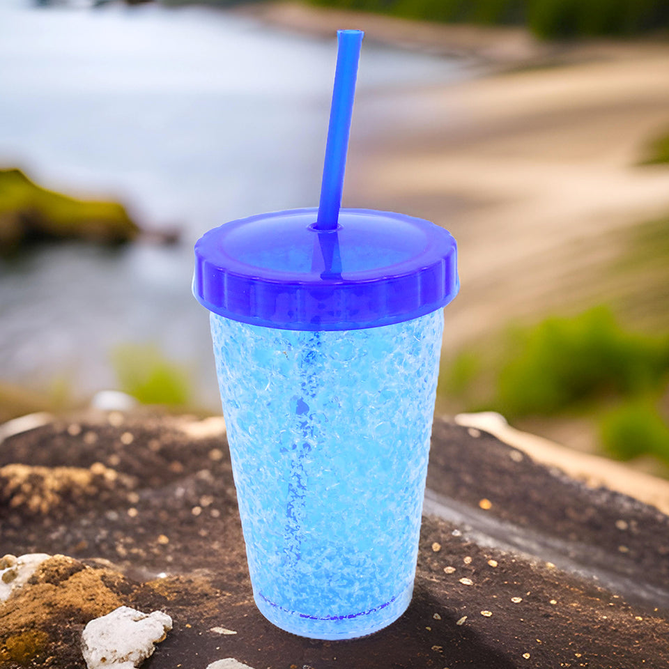 Plastic Reusable Sipper Tumbler With Lid And Straw (1 Pc  500 Ml  Mix Color  1 Pc)