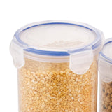 5828 Round Plastic Airtight Food Storage Containers With Leak Proof Locking Lid Storage Container Set Of 3( Approx Capacity 500ml1000ml1500ml Transparent) - 3 Pc Set