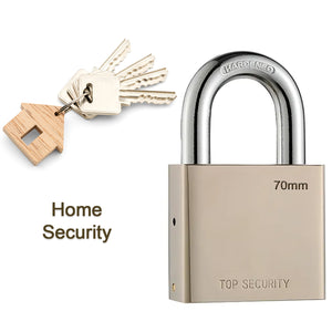 1690 Heavy Steel Premium Square Padlock 70mm With 4 Keys  Multipurpose Hardened Shackle Padlock For Door Gate Shutter And Home