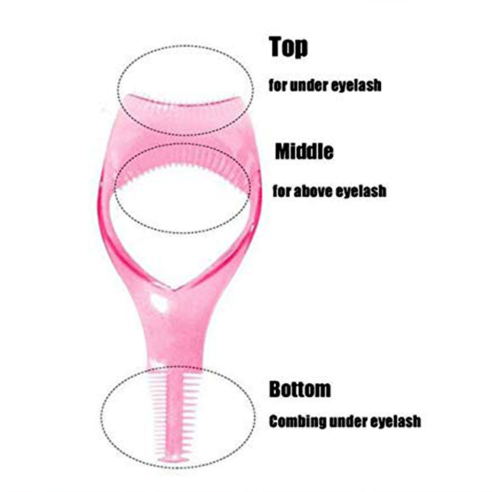 0382 3 In 1 Plastic Makeup Cosmetic Eyelash Tool Lash Mascara Applicator Eyelashes Guide Eyelashes Brush Curler Comb Eye Makeup Tool Female Supply (1 Pc)